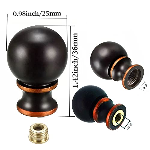 Image of Lamp Finial, 1-1 /2 Inch Oil Rubbed Bronze Steel Ball Knob Lamp Shade Finial Decoration Accessories for Tabletop Lamps or Floor Lamps (ORB，2)