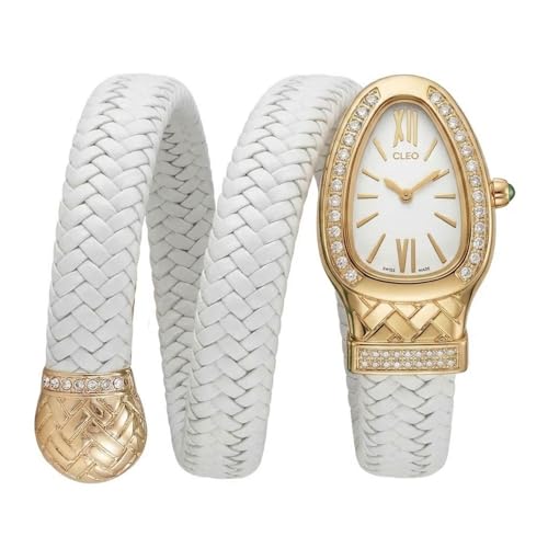 Image of Serpentine Snake Watch for Woman with Spiral Bracelet, Green Dial Watch for Woman with Quartz, Stylish Analog Waterproof Serpenti Watches Women