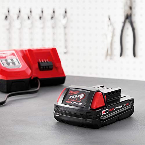 Milwaukee M18 48-11-1815 Compact 18V 1.5 Amp Hour Red Lithium Ion Battery w/ Onboard Fuel Gauge