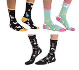 3 pairs V-Toe flip flop split-toe socks green and black llama, coffee cafe Pattern cotton blend socks
