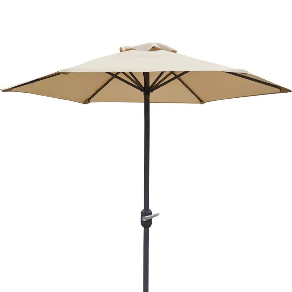 Outdoor Garden Parasols 6.5Ft/2M Patio Parasol Umbrella Uv70+, Premium Outdoor Market Table Umbrella With Crank For Garden, Lawn, Deck, Backyard & Pool,Wine Red-6.5ft/200cm (Khaki 6.5ft/200cm)
