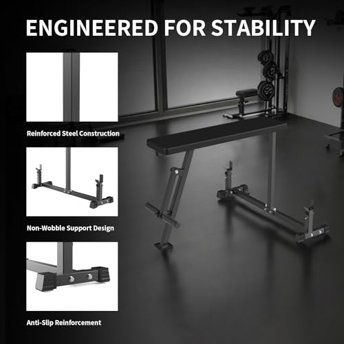 Image of Seal Row Bench for Back Workout, Heavy-Duty Steel Rowing Bench with Barbell Holders, Incline Chest Support Bench for Home Gym Strength Training