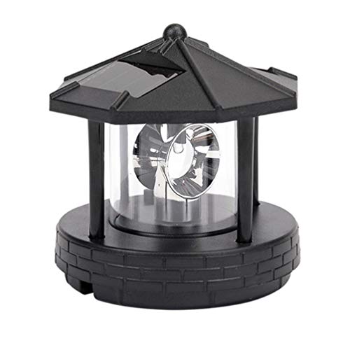 OSALADI Solar Power Lighthouse LED Rotating Light Tower Lawn Patio Yard Lighthouse Glow in Dark Lighthouse Beacons