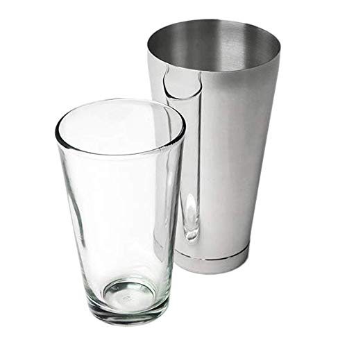 Chabrias Ltd Professional Boston Cocktail Shaker Set – 16oz Mixing Glass & 28oz Weighted Tin – Premium Stainless Steel Bartender Kit – Professional Quality Cocktail Shaker for Home & Bar Use