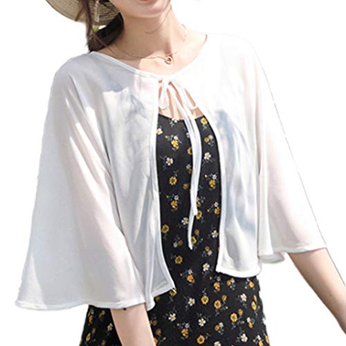 7haofang Womens Summer Sheer Short Cardigan Shrug ShawlLace-Up