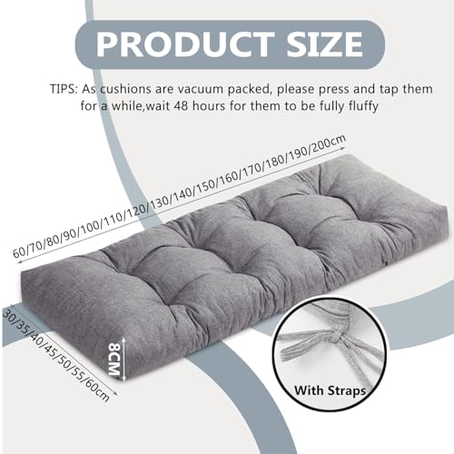 Coussin pour banc antidérapant de 8 cm d'épaisseur idéal pour l'intérieur et l'extérieur - 5
