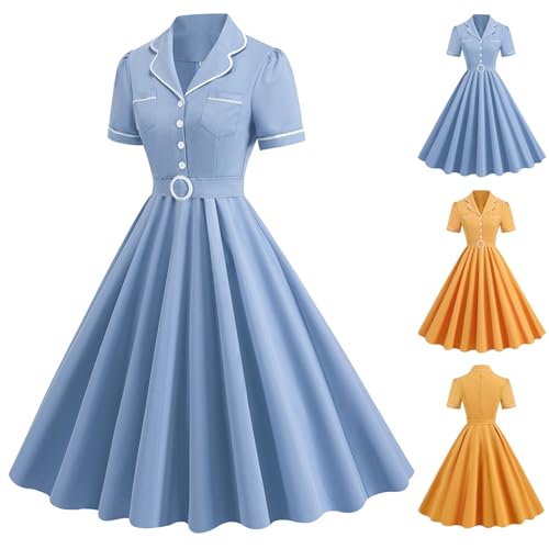 Vestido años 50 de encaje premium con cintura temperamento elegante 3