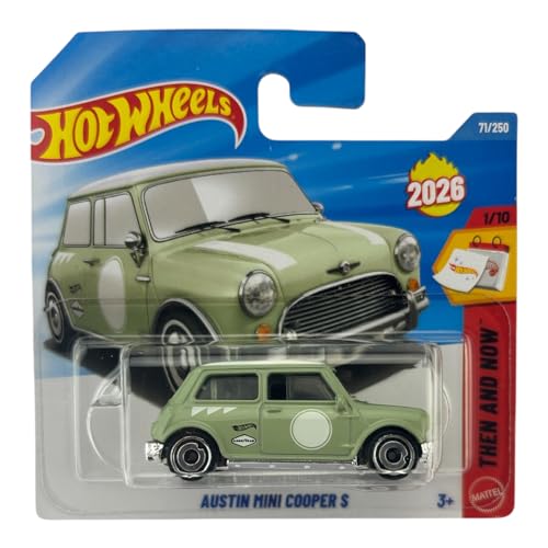 Image of Hot Wheels Austin Mini Cooper S [Green] Then & Now 1 /10, 71 /250, New for 2026! 1:64 Scale Diecast Toy Vehicle