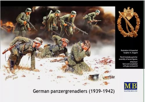 Master Box German PzGrenadiers Set #2 1939-42 (7) Figure Model Building Kits (1:35 Scale)