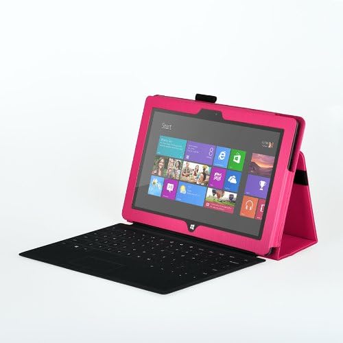 Case for Surface Pro 1st/ Surface Pro 2 - onWay Premium Folio Case Cover with Stand for Microsoft Surface Pro 1st/ Surface Pro 2 (Does not fit Windows RT Version), HOT Pink