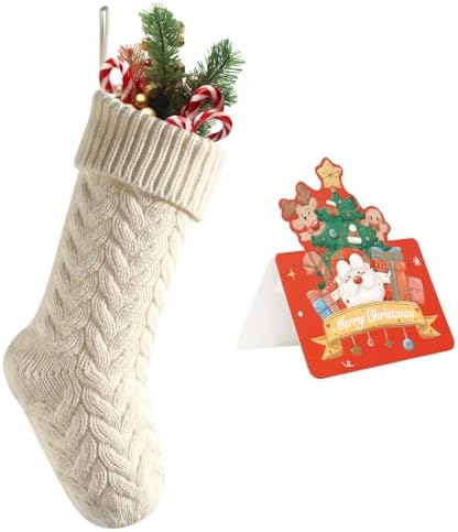 meioro 18 Inches Christmas Stockings, Large Size Cable Knit Chris...