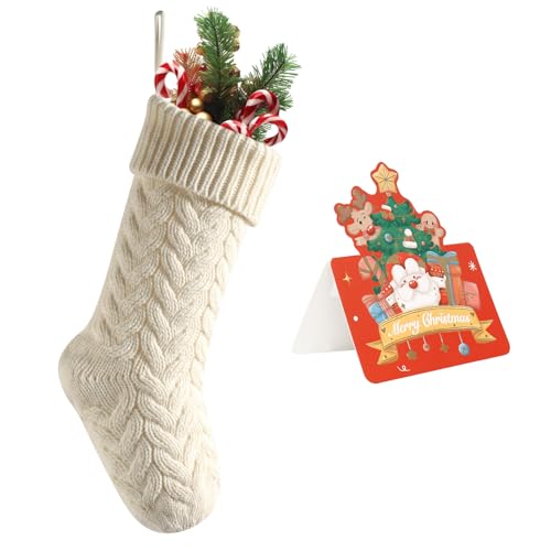 meioro 18 Inches Christmas Stockings, Large Size Cable Knit Chris...