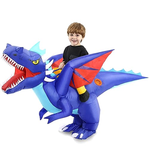 Disfraz inflable de dragón para niños 7-10 años miniatura 6