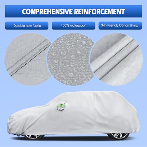 Image of Car Cover Custom Fit for 2014-2026 Mini Cooper /Cooper S 2-Door, Migaven Waterproof Full Exterior Cover Sun Rain Protection with Door Zipper and Cotton Lining