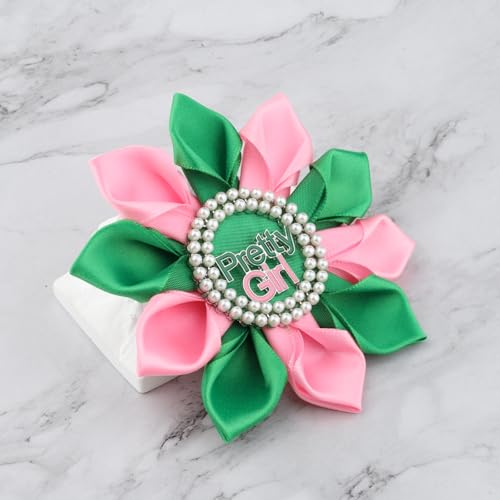 Image of POTIY Pink and Green Sorority Gift Pink Green Brooch Pin Graduation Gifts for Women