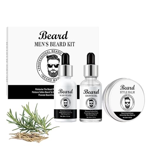 Beard Growth Kit-Beard Grooming Kit For Men With Beard Shampoo,Beard Balm,Beard Growth Oil-Gift Sets For Festival-Beard Care Kit For Men-Birthday Gifts For Him/Dad/Husband/Boyfriend