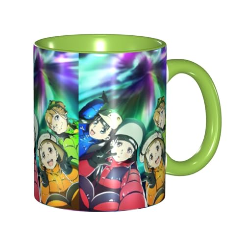 宇宙よりも遠い場所 セラミックマグカップ 食器 大容量コーヒーカップ 330ml 耐熱 おしゃれなマグカップ オフィスホーム用 プレゼントに最適 再利用可能 ギフト 男女兼用 Green