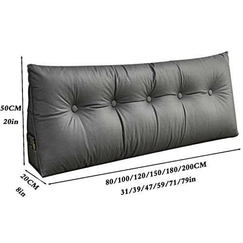Wankei Triangular Headboard Pillow Large Backrest Cushion Back Support Positioning Support Reading Wedge Pillow,Upholstered Headboard Filled Triangular Wedge Cushion,Pink-100Cm/39In #TOP6