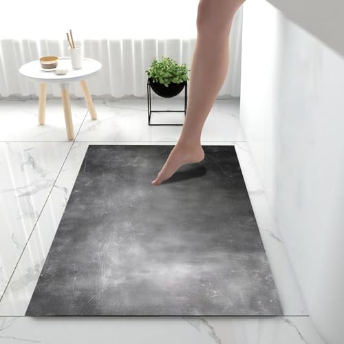 Paillasson d'entrée 50x80cm gris antidérapant et lavable