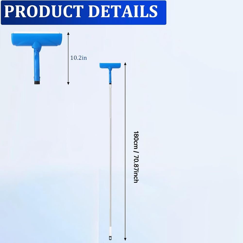 Exteon Pole - Rullo per pittura a soffitto, 1,8 m, testa regolabile da 25,4 cm, con protezione per una facile pittura e progetti fai da te