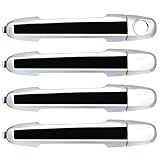 Lcyolada 4PCS Exterior Door Handles for Hyundai Sonata 2005 2006 2007 2008 2009 2010, Replace# 83652-3K010,826513K000, Chrome Lever with Black Insert