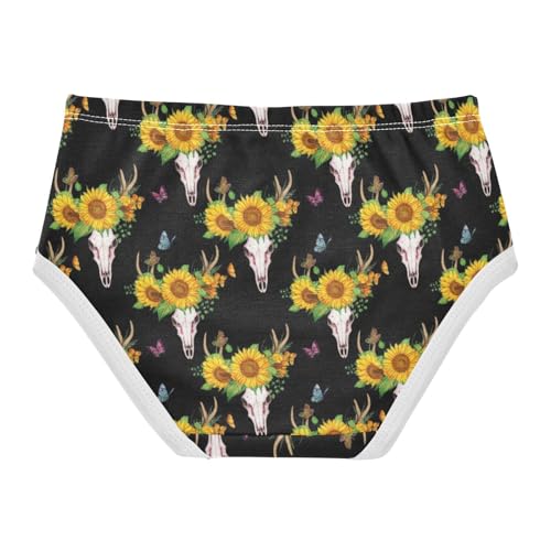 Joisal Durable Girls Underwear Toddlers 2t Cotton Panties Little Girl Deer Skulls Sunflowers Black Undies Kids Briefs2