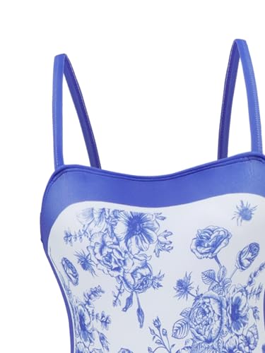 SEGT Girl's Floral One Piece Swimsuit with Quick Dry UV Protection Cover Up and 2 Pcs Starfish Hair Clip4