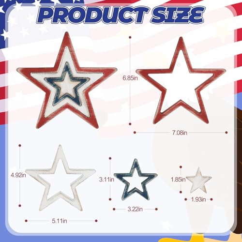 Decoraciones de mesa patrióticas 4th of July set 4 pcs miniatura 2