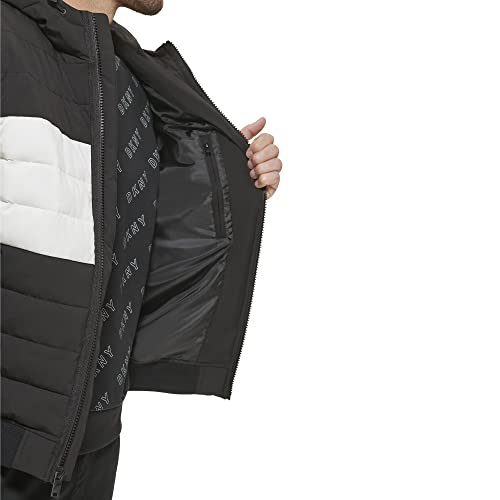 Image of DKNY Men's Quilted Performance Hooded Bomber Coat