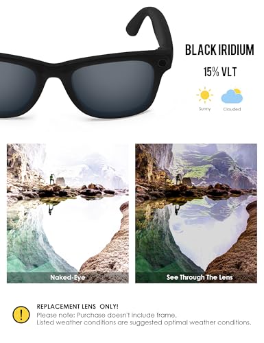 Image of BLAZERBUCK Photochromic Replacement Lenses Compatible with Ray-Ban Meta Wayfarer RW4008 | RW4012 (Gen 2) 53mm Smart Glasses