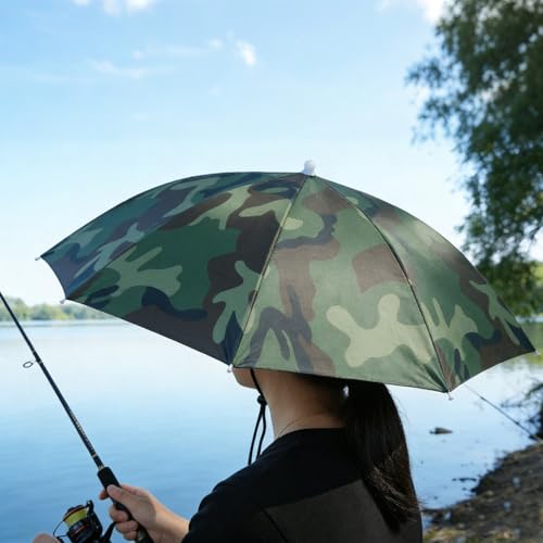 Luwint 81 cm średnica elastyczna wędkarstwo ogrodnictwo składany parasol kapelusz nakrycia głowy (ulepszony kamuflaż)