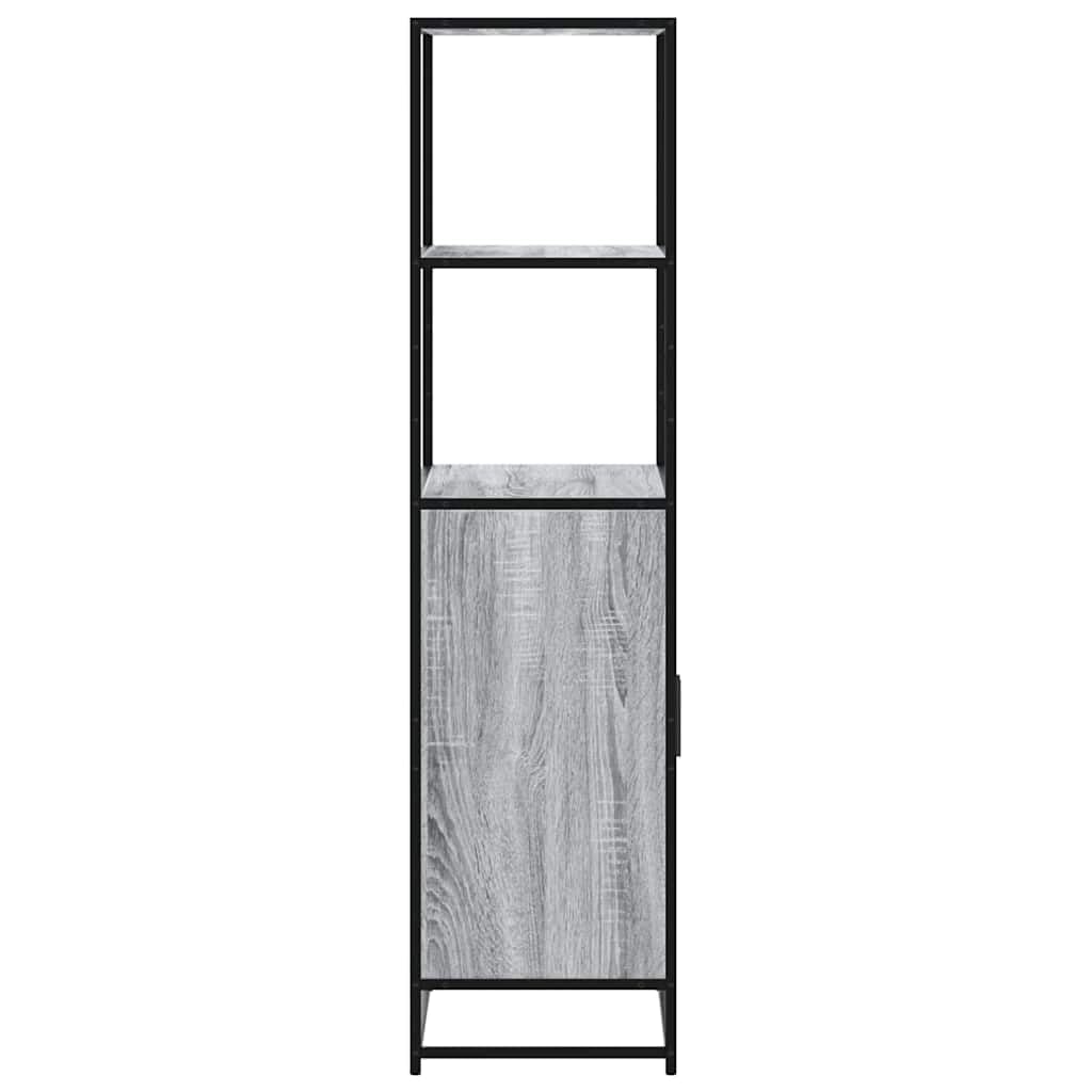Highboard grigio Sonoma 68 x 35 x 139 cm, materiale in legno e metallo, robusto cabinet per Living Room, versatile cabinet per cocina e entryway, elegante consolle con spazio di archiviazione