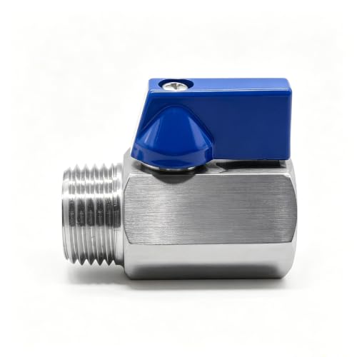 Image of Beduan 1 /2 NPT Mini Ball Valve 304 Stainless Steel Female x Male NPT Thread Shut-Off Valve(Pack of 2)
