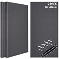 BUBOS 2-Pack Fabric Acoustic Panels with Hanging Hardware, 47.2" x 23.6" x 2" Large Soundproofing Wall Panels, High-Density Sound Absorbing Decor for Home Theater, Studio & Office,Grey