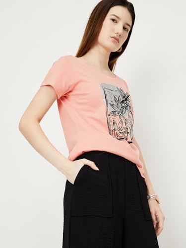 Image of Max Women's Cotton Regular Fit Graphic Printed T-Shirt - Pack of 2