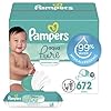 Pampers Baby Wipes Aqua Pure, 99% water-based wipes, Hypoallergenic and Unscented Baby Wipes, 672 Wipes Total (12 Flip-Top Packs)