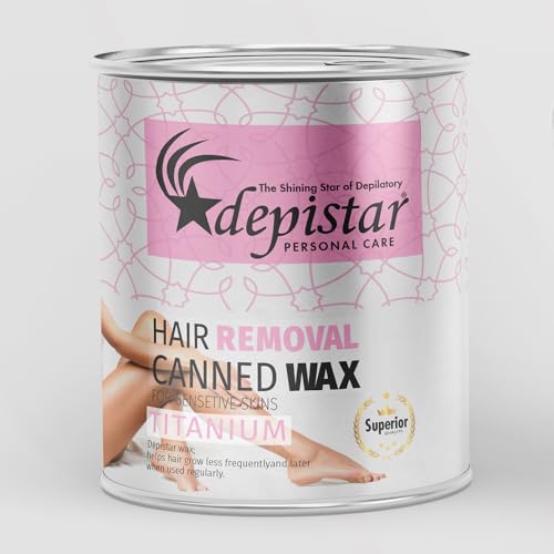 Cire d'épilation en pot Depistar 800 ml - Pot cire à épiler jetable avec bandes professionnel (Titanium Rose)