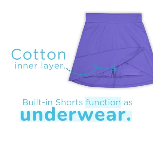 Image of YouGotPlanB Cotton Skater Skirt for Girls | Pack of 1 | Ages 3-16 Years | Attached Inner Shorts | Ideal for Sports & Play