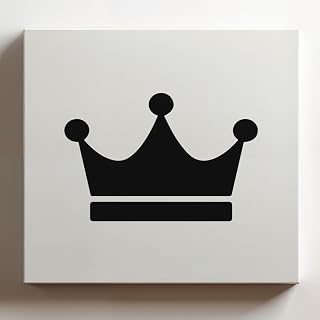 (Black, 12x12x1.25 In) Gallery Wrapped Canvas Wall Art Print of Crown king ruler royalty - 100% Cotton, Ready to Hang, High-Definition Giclée Printing, Fade-Resistant, Modern Home | USCUNCA8789214BL