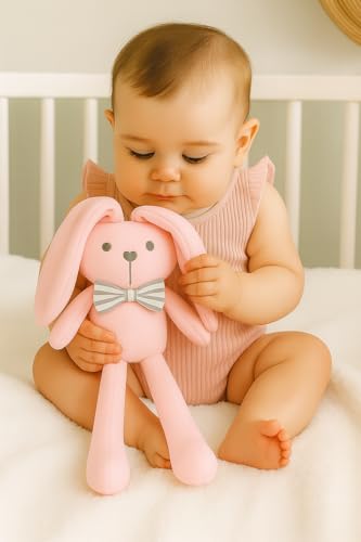 Baby Security Blanket Lovey with Long Legs - Soft Plush Snuggle - Baby Comfort Object - Newborn Essential (Pink)3