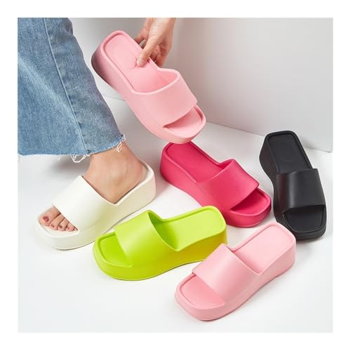 Sandals, 6cm Thick EVA Sandals - Comfortable Outdoor Slippers for Women Shower Shoes(Black,6)4