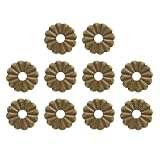 QUARKZMAN 10Stück Schrankgriff-Unterlegscheiben 24mm Lotusblatt-Form Strahlende Messing-Unterlegscheiben Klassische Möbelverzierung Dichtung Für Schubladen Schranktüren Hardware Bronze Ton