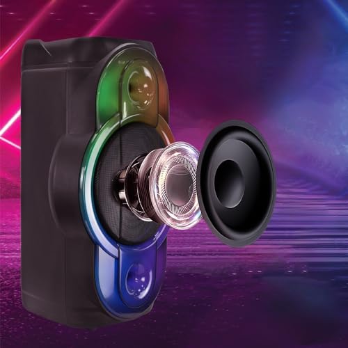 Image of MODORWY MF2107 Wireless Portable Bluetooth Karaoke Party Speaker with Record Button | 2- UHF Mic | Dynamic RGB Lights | Mega Bass | TWS Mode | Equilizer Control (MF 1110)