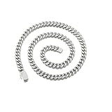Beydodo Cadena para hombre de acero inoxidable sin colgante, 6-14 mm, cadena de eslabones cubanos, 41 – 76 cm, plata Hip Hop, 6MMx61CM, Acero inoxidable, Sin piedra preciosa