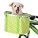 TTBD Cesta Perro Bicicleta Plegable, Asiento De La Bici De Perro Pequeña Cesta Animal Doméstico del Perro del Gato del Portador del Bolso De La Bicicleta Desmontable Cesta Bici Perro,Verde
