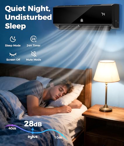 Image of Mini Split Ac /Heating System - 12000 BTU Mini Split Air Conditioner with Heat Pump Wifi Enabled Inverter, 20 SEER2 115V Energy Efficient Precharged DIY Split Ac Unit Up to 750 Sq.Ft