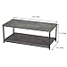 Household Essentials Jamestown Rectangular Coffee Table with Storage Shelf Rustic Slate Concrete and Black Metal