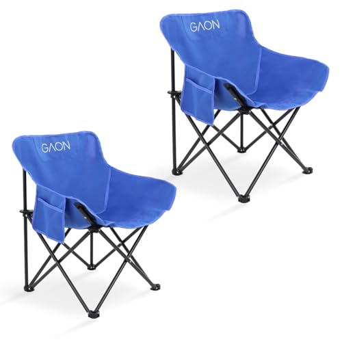 Recopilación de Sillas plegables de tela los más solicitados. 46 GAON. Sillas Plegables para Camping Pesca Playa y Exteriores de Lona Impermebale Ligera - Sillas para Exterior Ergonomicas con Estructura de Acero y Funda Transportadora Set 2...