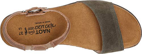Image of NAOT Women's Sabrina Sandal Oily Olive /Latte Brown Lthr 4-4.5 M US