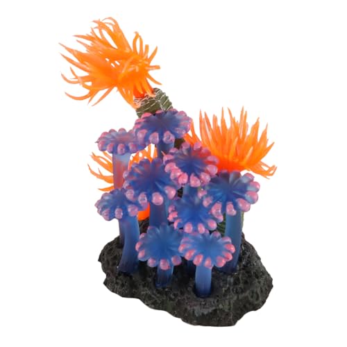 Laroal Wasserpflanzen Aquarium Künstliche Korallen Dekoration Große Leuchtende Silikon Pflanzen Aquarium Pflanze Aquarium Dekoration